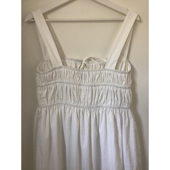 GLNEGE Women's white, tiered, flowy maxi midi boho summer dress sz L - Picture 6 of 8